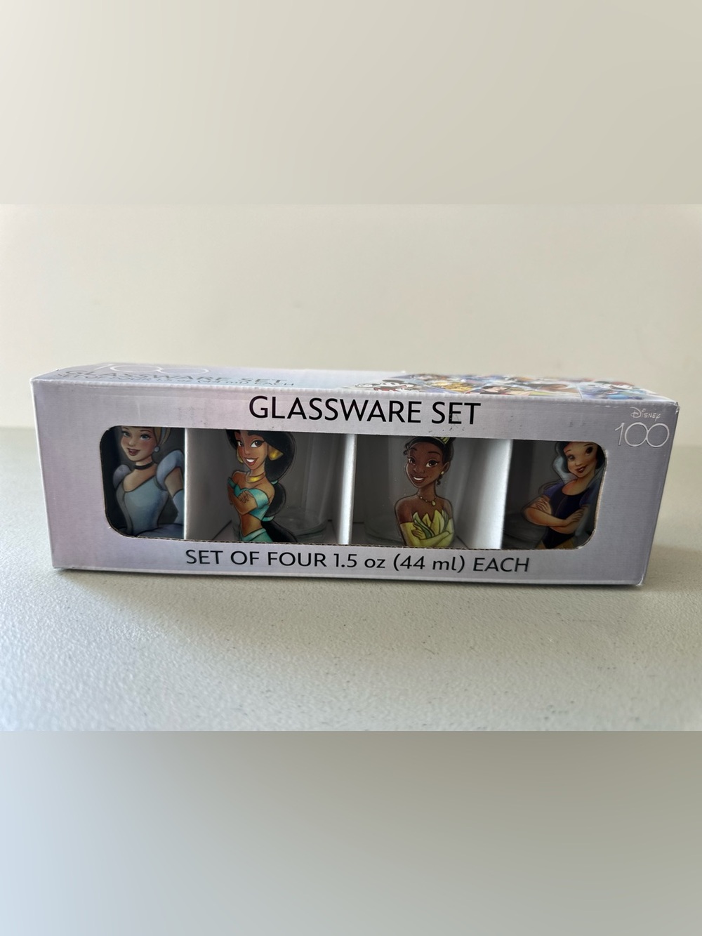 Disney Princesses Shot Glasses Set of Four NIB Silver Buffalo